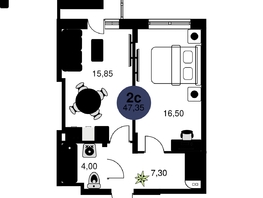 Продается 2-комнатная квартира ЖК Сезоны, 47.35  м², 6970000 рублей