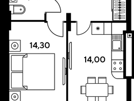 Продается 1-комнатная квартира ЖК Сезоны, 47.75  м², 7893050 рублей