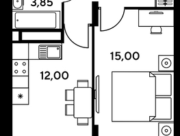 Продается 1-комнатная квартира ЖК Сезоны, 40.6  м², 5310000 рублей