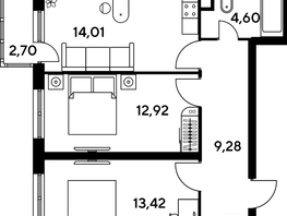 Продается 3-комнатная квартира ЖК Малина Парк, дом 4, 58.52  м², 7840000 рублей