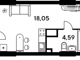 Продается Студия ЖК Малина Парк, дом 4, 24.56  м², 5940000 рублей