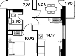 Продается 2-комнатная квартира ЖК Малина Парк, дом 4, 47.42  м², 10720000 рублей