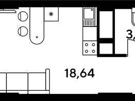 Продается Студия ЖК Малина Парк, дом 4, 24.06  м², 4300000 рублей