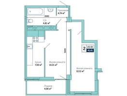 Продается 2-комнатная квартира ЖК Семейный, 41.41  м², 3644080 рублей