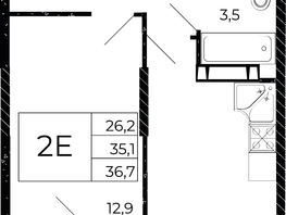 Продается 1-комнатная квартира ЖК Флора, литера 3.1, 36.7  м², 4844400 рублей