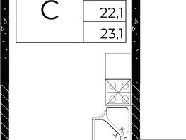 Продается Студия ЖК Флора, литера 3.1, 23.1  м², 3488100 рублей