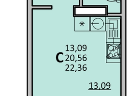 Продается 1-комнатная квартира ЖК Frame (Фрейм), 11В, 22.36  м², 4729140 рублей