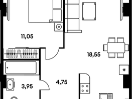 Продается 2-комнатная квартира ЖК Гринсайд, 5.1-5.5, 38.3  м², 6630000 рублей