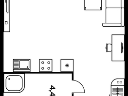 Продается 1-комнатная квартира ЖК Гринсайд, 5.1-5.5, 29.3  м², 5540000 рублей