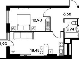 Продается 2-комнатная квартира ЖК Малина Парк, дом 4, 44.47 м², 5920000 рублей