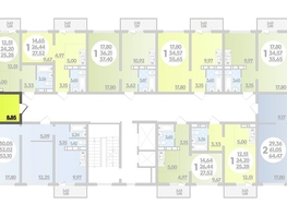 Продается 1-комнатная квартира ЖК Платовский, литер 13, 46.82  м², 6081918 рублей