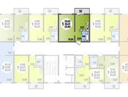 Продается 1-комнатная квартира ЖК Платовский, литер 13, 37.4  м², 4562800 рублей