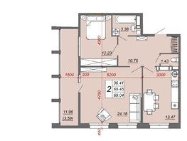 Продается 2-комнатная квартира ЖК Frame (Фрейм), 11В, 61.25  м², 9800000 рублей