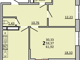 Продается 2-комнатная квартира ЖК Frame (Фрейм), 11В, 61.75 м², 9880000 рублей