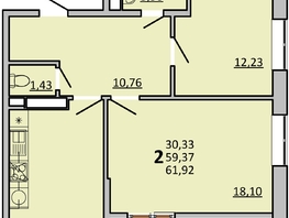 Продается 2-комнатная квартира ЖК Frame (Фрейм), 11В, 61.75  м², 9880000 рублей