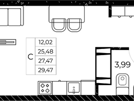 Продается Студия ЖК Звезда Столицы 2, 29.47 м², 5510890 рублей