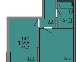 Продается 1-комнатная квартира ЖК Gray (Грэй), кв-л 11-3, 41.7  м², 5441850 рублей