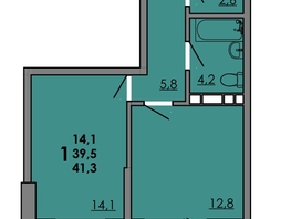 Продается 1-комнатная квартира ЖК Gray (Грэй), кв-л 11-3, 41.3  м², 5389650 рублей