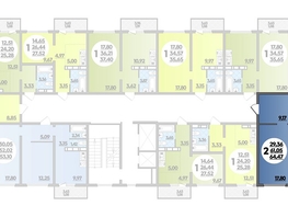 Продается 2-комнатная квартира ЖК Платовский, литер 13, 64.47  м², 7994280 рублей