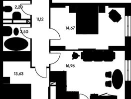Продается 3-комнатная квартира ЖК Культура, дом 1, 69.74 м², 10720000 рублей