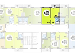 Продается 1-комнатная квартира ЖК Суворовский, литера 1, 36.4  м², 4524520 рублей