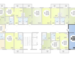 Продается 2-комнатная квартира ЖК Суворовский, литера 1, 64.95  м², 7040580 рублей