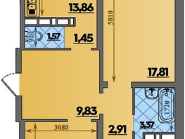Продается 3-комнатная квартира ЖК Суворовский, литера 1, 82.58 м², 8700000 рублей