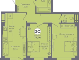 Продается 3-комнатная квартира ЖК Сокольники, литера 9, 77.19 м², 8876850 рублей