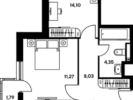 Продается 3-комнатная квартира ЖК Гринсайд, 4.1-4.3, 53.85  м², 7840000 рублей