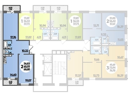 Продается 2-комнатная квартира ЖК Суворовский, литера 01, 68.8  м², 7671200 рублей