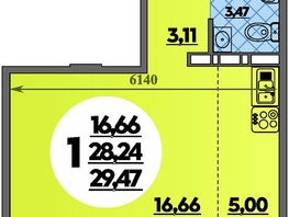 Продается Студия ЖК Суворовский, литера 23, 29.47 м², 4378647 рублей