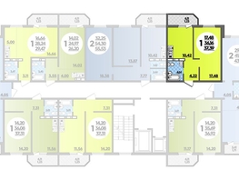 Продается 1-комнатная квартира ЖК Суворовский, литера 23, 37.39  м², 4180202 рублей