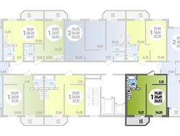 Продается 1-комнатная квартира ЖК Суворовский, литера 23, 36.92  м², 3902444 рублей