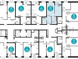 Продается 2-комнатная квартира ЖК 1799, литера 2.3, 43.51  м², 9589604 рублей