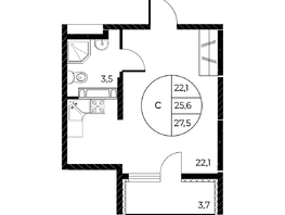 Продается Студия ЖК Панорама на Театральном, литера 1, 27.5 м², 5500000 рублей