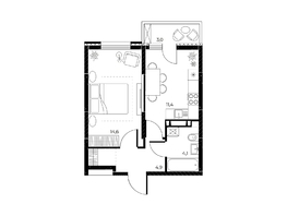 Продается 1-комнатная квартира ЖК Панорама на Театральном, литера 1, 35.9 м², 5873240 рублей