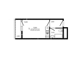 Продается Студия ЖК ПРИТЯЖЕНИЕ, литер 3, 21.4 м², 3124400 рублей