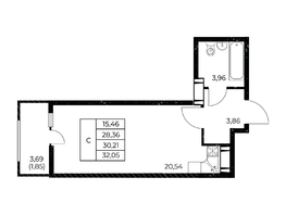 Продается Студия ЖК Звезда Столицы 2, 32.05 м², 5608750 рублей