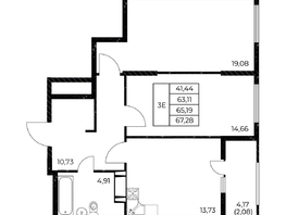Продается 2-комнатная квартира ЖК Звезда Столицы 2, 67.28 м², 9351920 рублей