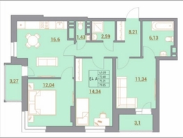 Продается 3-комнатная квартира Тибетская ул, 85.64 м², 8730000 рублей