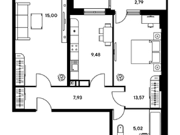Продается 2-комнатная квартира ЖК Гринсайд, 5.1-5.5, 52.94 м², 7520000 рублей
