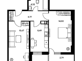 Продается 2-комнатная квартира ЖК Гринсайд, 5.1-5.5, 49.97 м², 7950000 рублей