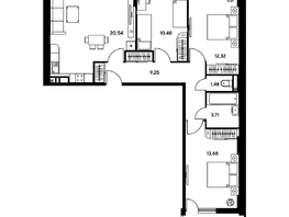 Продается 3-комнатная квартира ЖК Гринсайд, 5.1-5.5, 74.32 м², 8990000 рублей