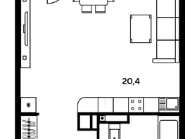 Продается Студия ЖК Гринсайд, 5.1-5.5, 32.9 м², 4580000 рублей
