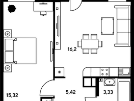 Продается 2-комнатная квартира ЖК Гринсайд, 5.1-5.5, 41.9 м², 5530000 рублей