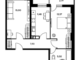 Продается 2-комнатная квартира ЖК Гринсайд, 5.1-5.5, 41.97 м², 6170000 рублей