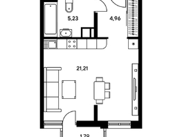 Продается 2-комнатная квартира ЖК Гринсайд, 5.1-5.5, 44.4 м², 5870000 рублей