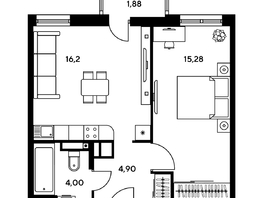 Продается 1-комнатная квартира ЖК Гринсайд, 5.1-5.5, 37 м², 6140000 рублей
