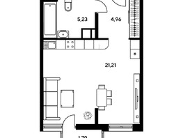 Продается Студия ЖК Гринсайд, 5.1-5.5, 32.84 м², 5240000 рублей
