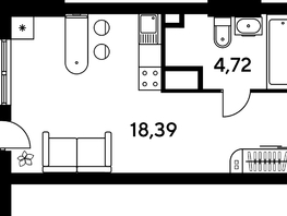 Продается Студия ЖК Малина Парк, дом 4, 24.73 м², 3900000 рублей